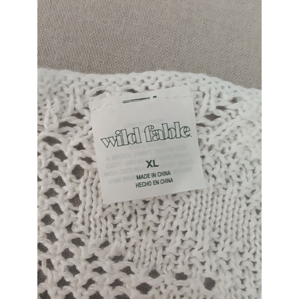 ❤️Wild Fable Cover up Womens XL White Crochet Flower Boho Summer Festival❤️ - Picture 7 of 11